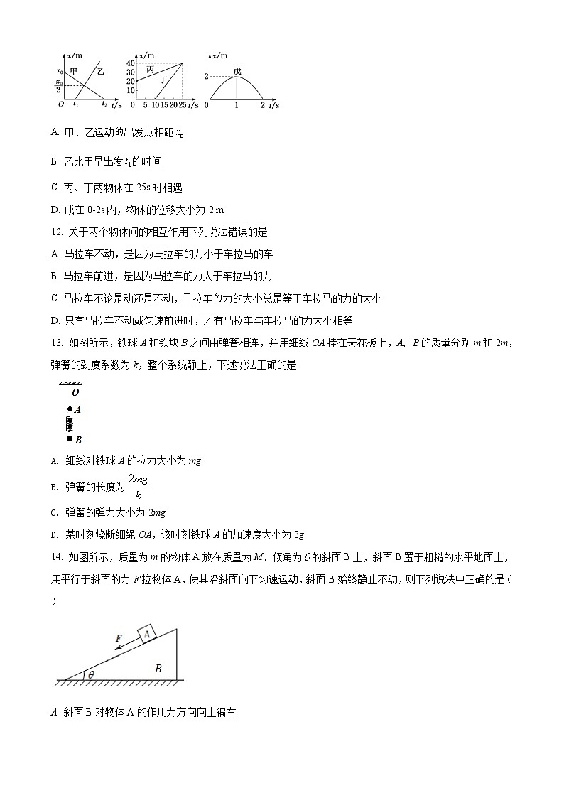 河北省张家口市宣化一中2020-2021学年高一（上）期末物理试题 含答案 - 副本03