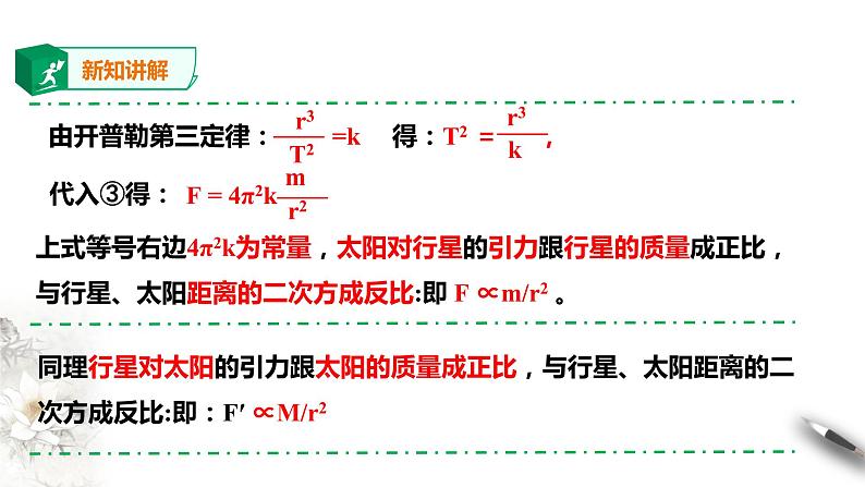 精品人教版高中物理必修2第7章第2节万有引力定律课件第8页