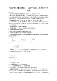 2021-2022学年河南省尖名校联盟高二上学期期中联考物理试题 解析版