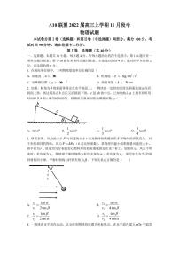 2022届安徽省A10联盟高三上学期11月段考物理试题（PDF版含答案）