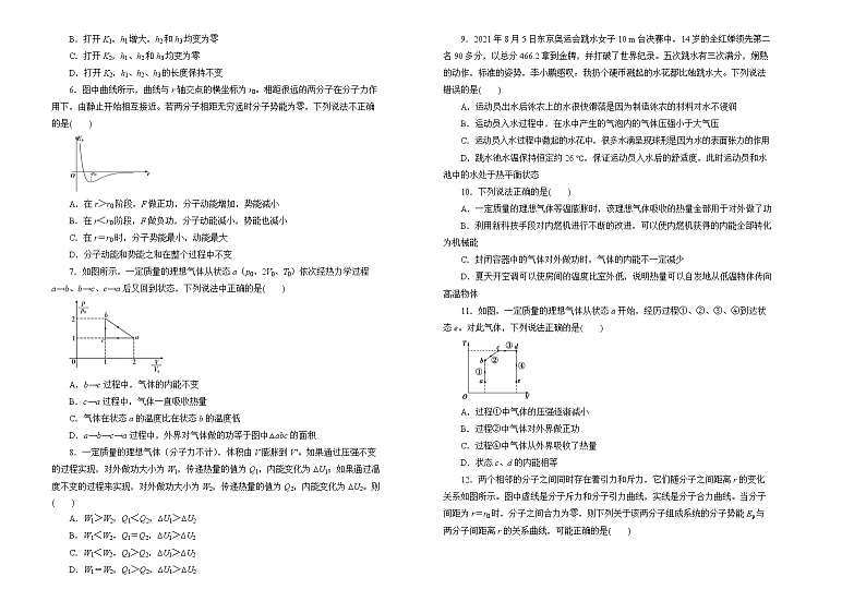 （新高考）2022届高中物理一轮复习 第十四单元 热学 训练卷 B卷 学生版第2页