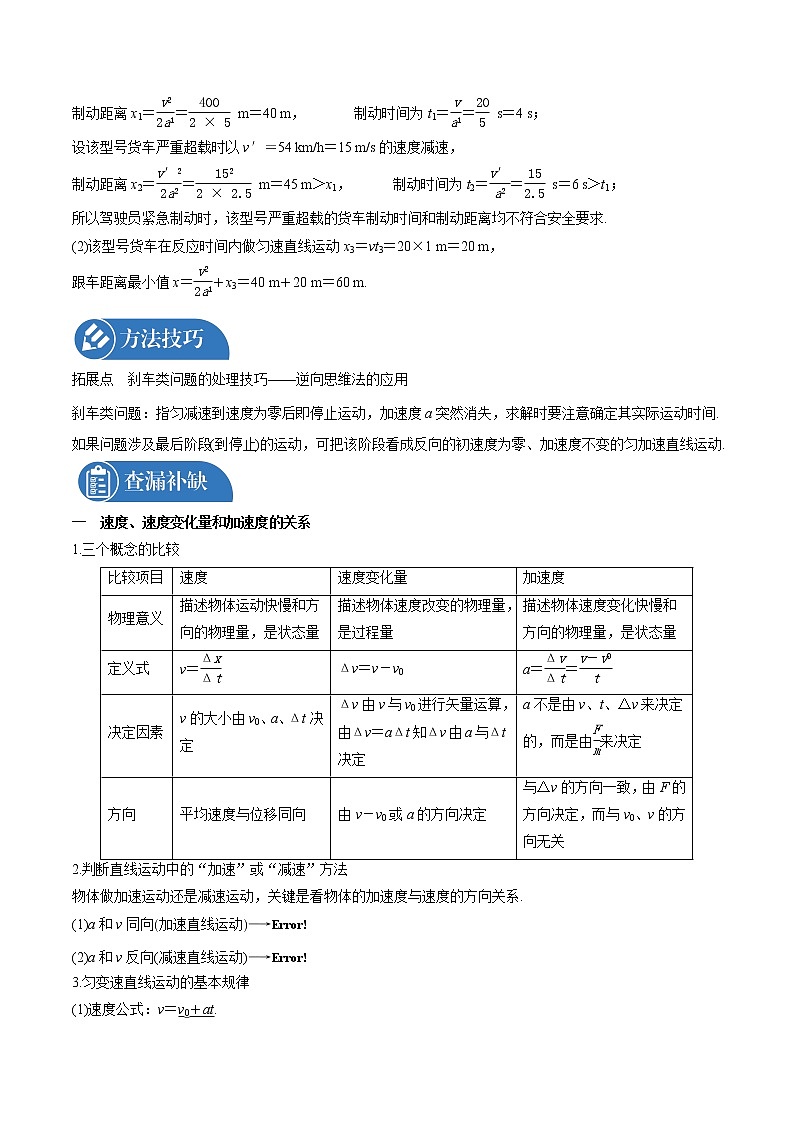 2022届高三物理一轮复习 微专题01 匀变速直线运动规律（全国通用）第2页