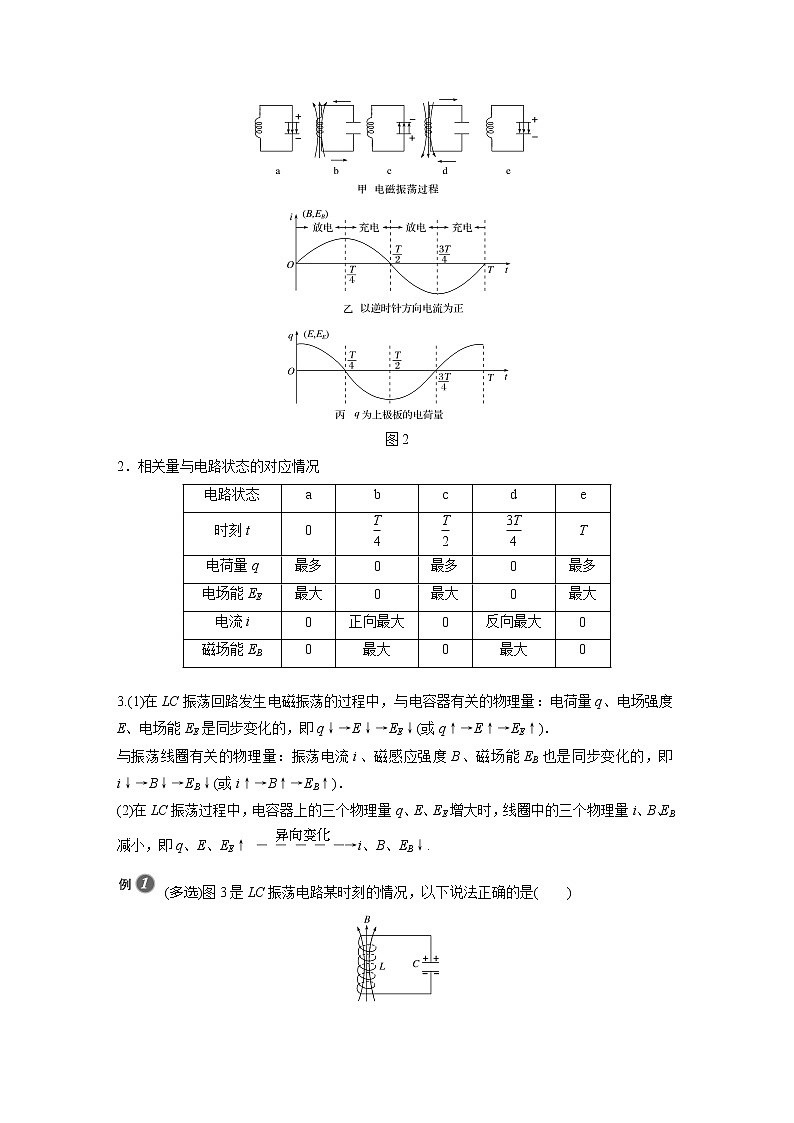 2022年高中物理（新教材）新粤教版选择性必修第二册同步学案第一节　电磁振荡03