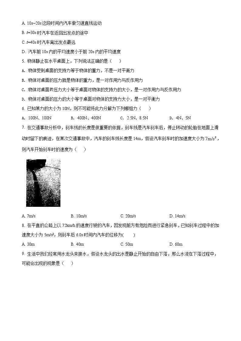 天津市河西区期末质量调研物理试题（原卷版）02