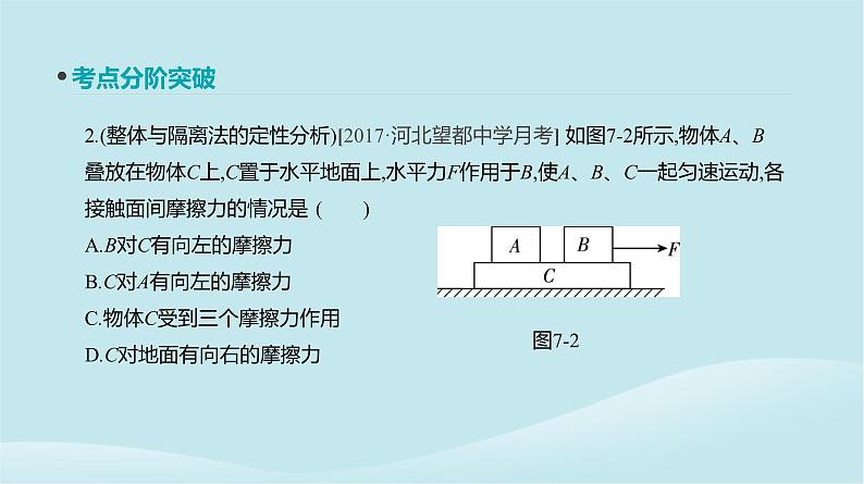 2019年高考物理一轮复习第7讲受力分析共点力的平衡课件新人教版20190214214406