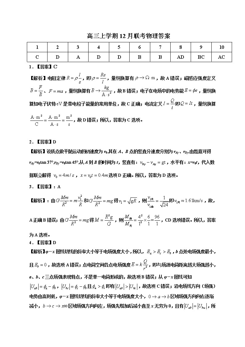 物理答案第1页