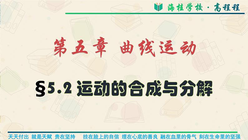 5.2 《运动的合成与分解》课件—2021-2022学年高一下学期物理人教版（2019）必修第二册01