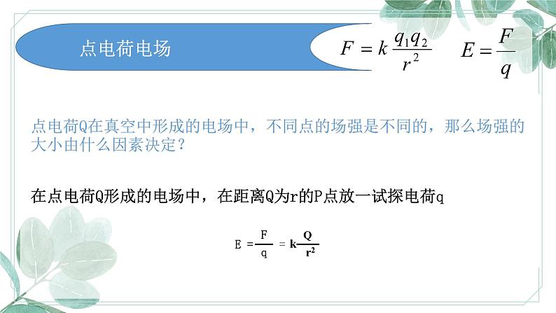 必修3物理新教材鲁科版14点电荷电场匀强电场ppt_4第4页