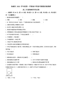 2022届上海市杨浦区高三（上）等级考模拟质量调研（一模）考试物理试题（含答案）