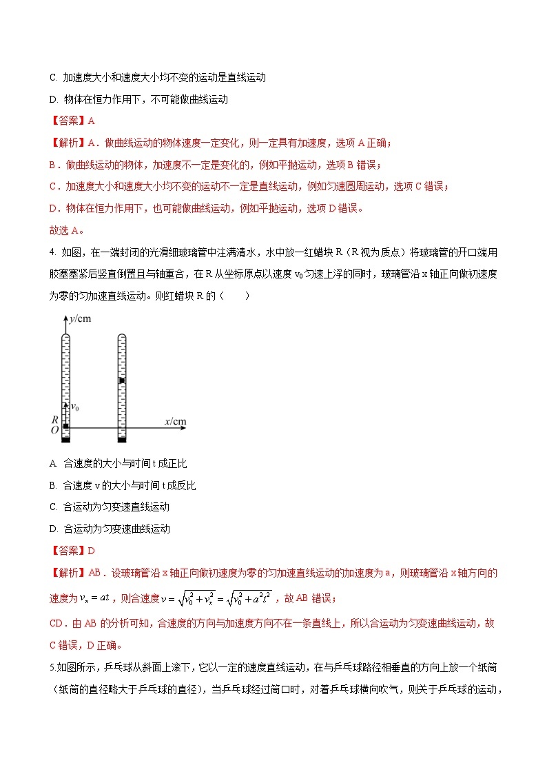 2021-2022学年高一上学期期末考试专题卷 物理1102