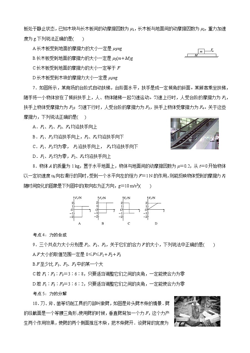 04学霸必刷  高一物理期末复习  专题二  相互作用  提升卷(试题版)02