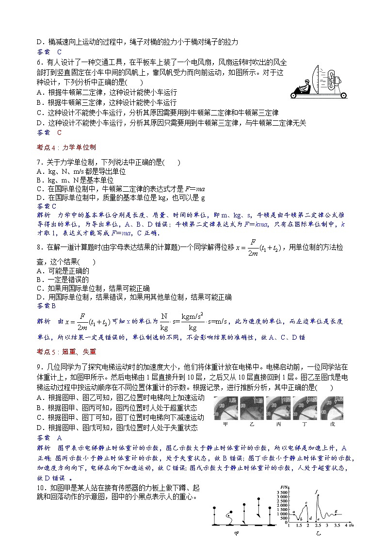 06学霸必刷  高一物理期末复习  专题三  牛顿运动定律 提升卷(解析版)02