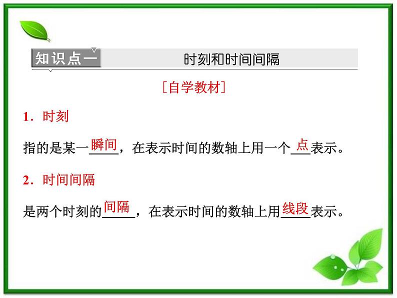 届高中物理复习课件第1部分 第1章 第2节《时间和位移》（新人教版必修1）第6页