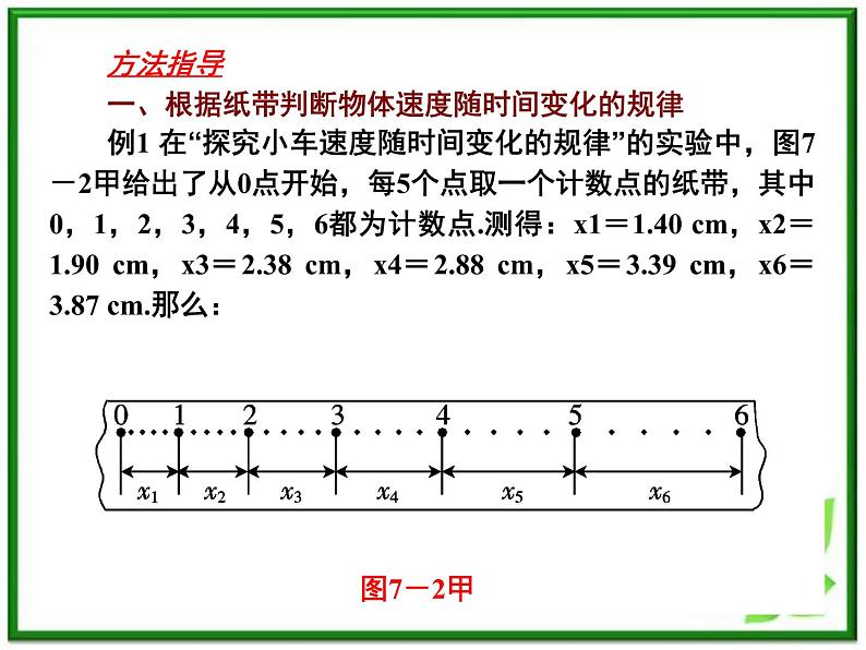 物理：2.1《实验：探究小车速度随时间变化的规律》课件（新人教版必修1）06