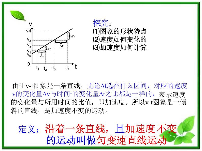 浙江省永嘉县楠江中学高一物理（新人教必修1）课件：《匀变速直线运动的速度与时间的关系》第4页