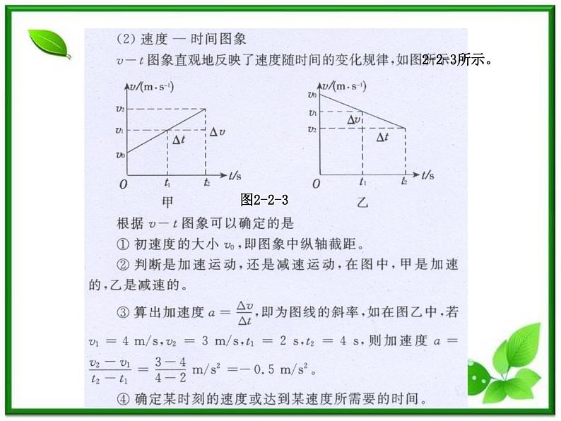 人教版必修1高一物理课件2.2《匀变速直线运动的速度与时间的关系》第4页