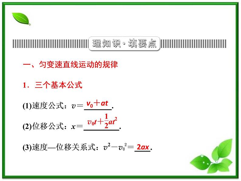 高考物理冲刺专题复习课件第一节   第二讲   匀变速直线运动的规律03