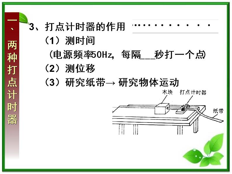 高中物理人教版必修1课件 用打点计时器测速度105