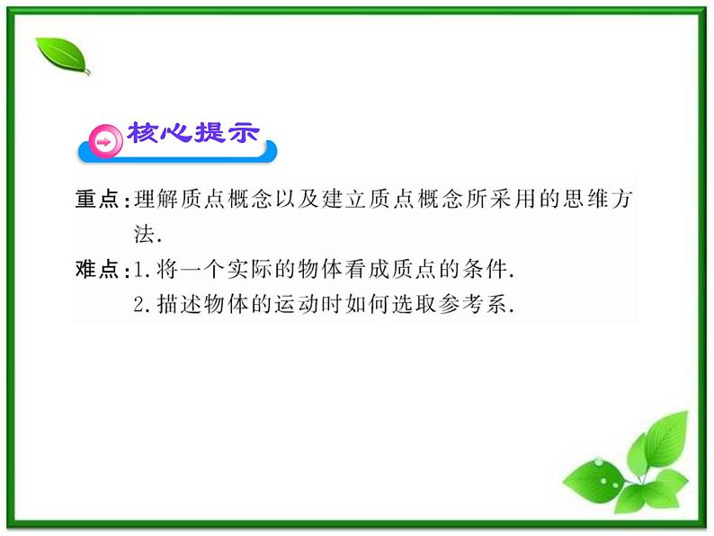 高一物理知能巩固课件：1.1《质点、参考系和坐标系》（人教版必修1）第3页