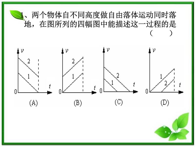 黑龙江省哈尔滨市木兰高级中学物理必修1《自由落体运动》习题课课件（新人教版）第2页