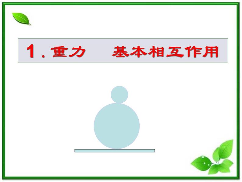 高一物理课件新人教必修1《重力 基本相互作用》第1页