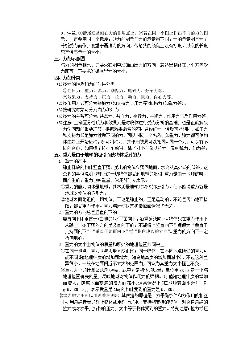 3.1《重力 基本相互作用》学案13（人教版必修1）第2页