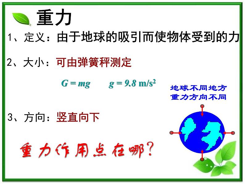 【精品】高一物理课件 3.1 《重力 基本相互作用》 12（新人教版必修1）第6页