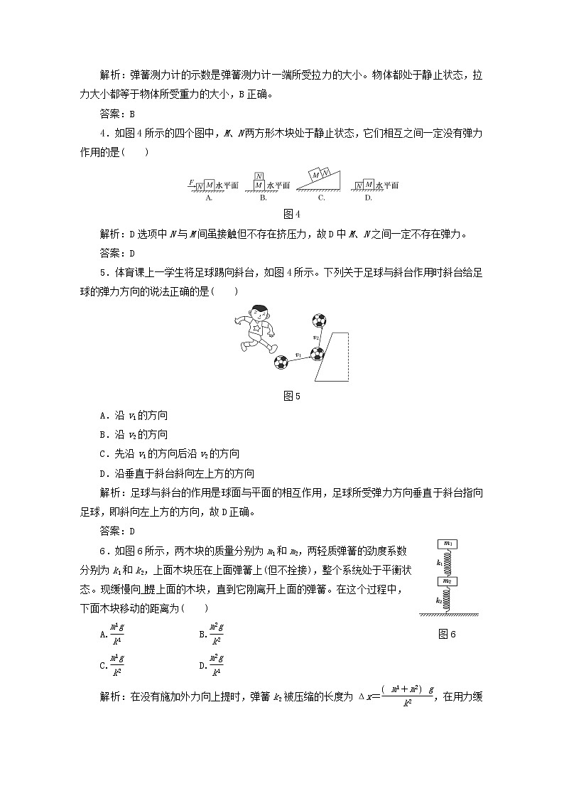 高一物理 第三章 第2节《弹力》同步练习 新人教版必修102