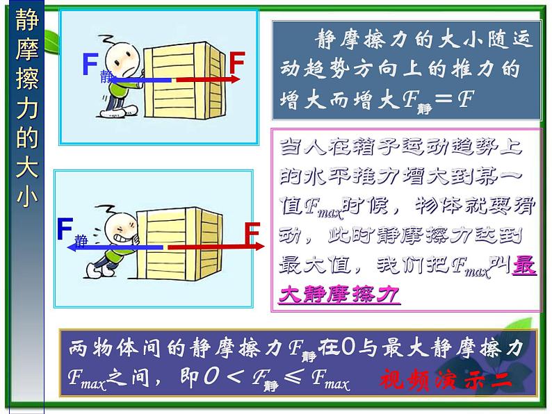 物理（精品课件+教案）：人教版必修一摩擦力4第8页