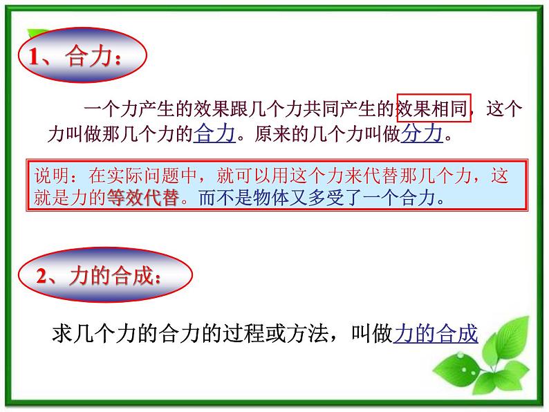 浙江省永嘉县楠江中学高一物理（新人教必修1）课件：《力的合成》第4页