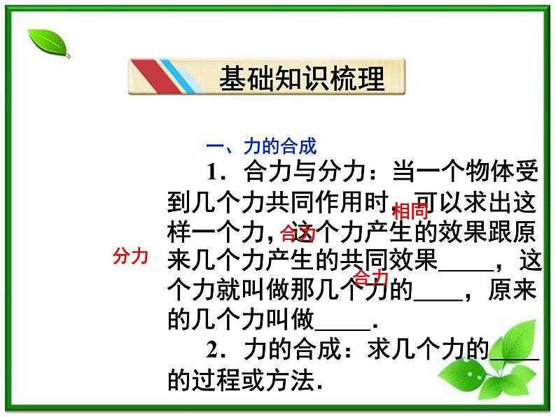 吉林省长春市第五中学高中物理（新人教版必修1）课件：第三章第四节《力的合成》03