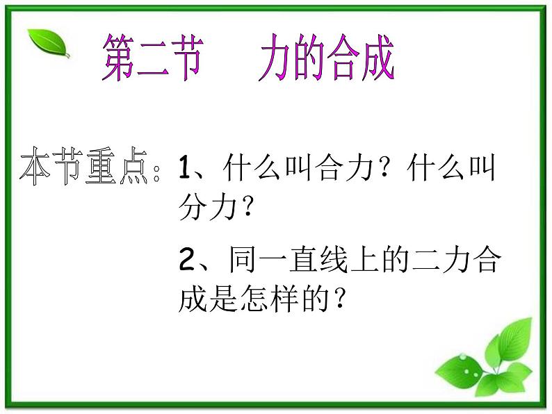 重庆市丰都中学高一物理《力的合成》课件2（人教版必修1）第2页