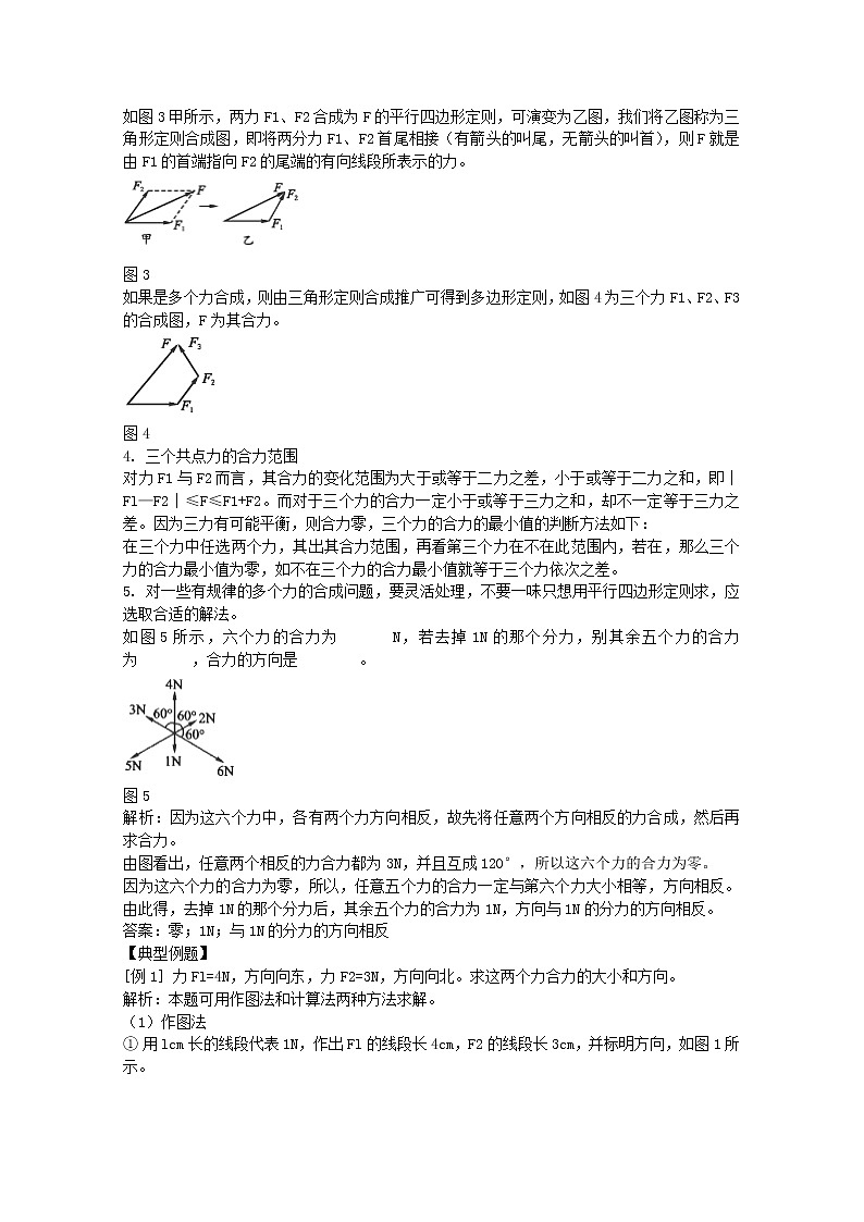 高中物理3.4《力的合成》同步练习2（新人教版必修1）第3页