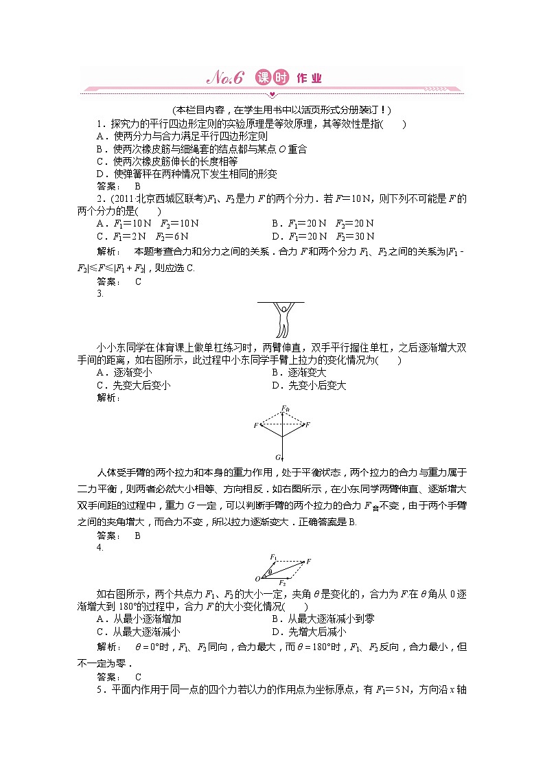 新课标同步导学高一物理练习：3.4（人教版必修1）01
