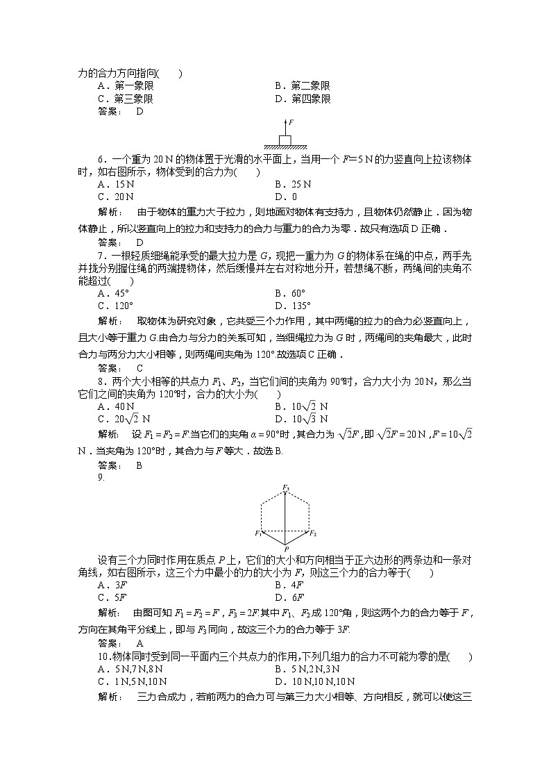 新课标同步导学高一物理练习同步 （23份） ：3.4（人教版必修1）第2页