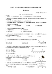 2022届上海市黄浦区高三上学期期终调研测试（一模）物理试卷 含答案