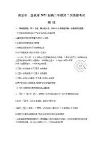 江苏省南京市、盐城市2021届高三下学期3月第二次模拟考试物理试题 Word版含答案