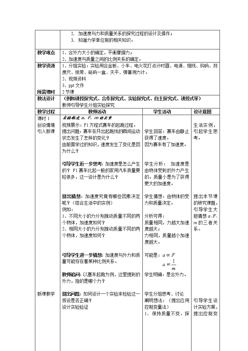 《牛顿第二定律》 教案11（人教版必修1）03