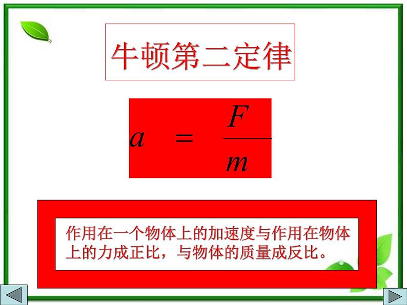 黑龙江省哈尔滨市木兰高级中学物理必修1《牛顿第二定律》课件（一）（新人教版）第3页