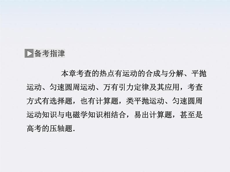 高考物理冲刺专题复习课件第四章   第一讲   曲线运动04