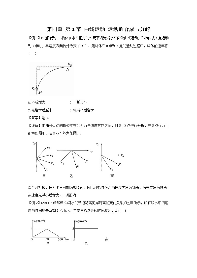 【山东】高考物理考前总复习同步训练（人教版）：4.1 曲线运动 （必修2）第1页