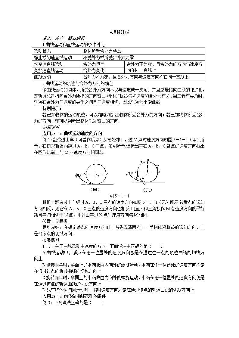 年物理暑期同步备课资源包：《曲线运动》导学案人教版必修202