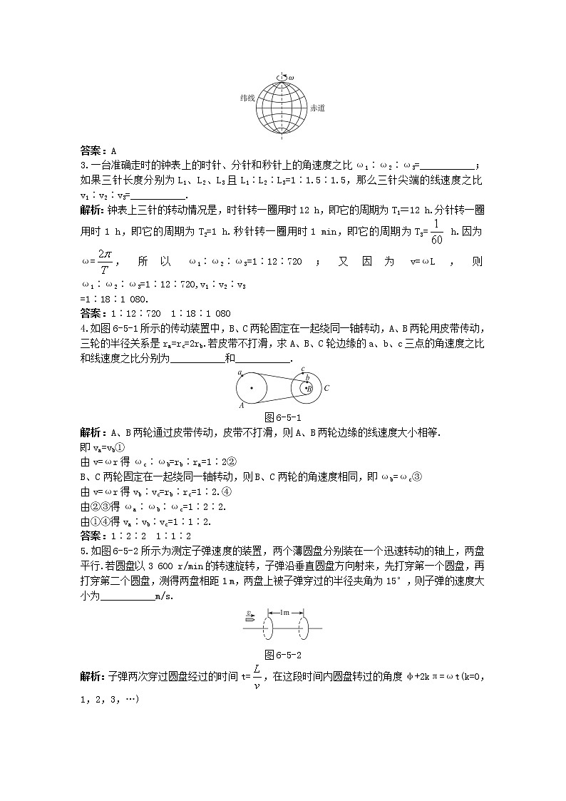 高中物理《圆周运动》同步练习3 新人教版必修2第2页