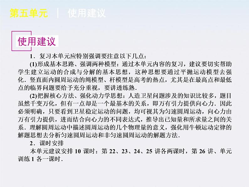 【回归基础】年高考物理冲刺专题复习课件 第5单元-曲线运动　万有引力与航天（福建专用）07