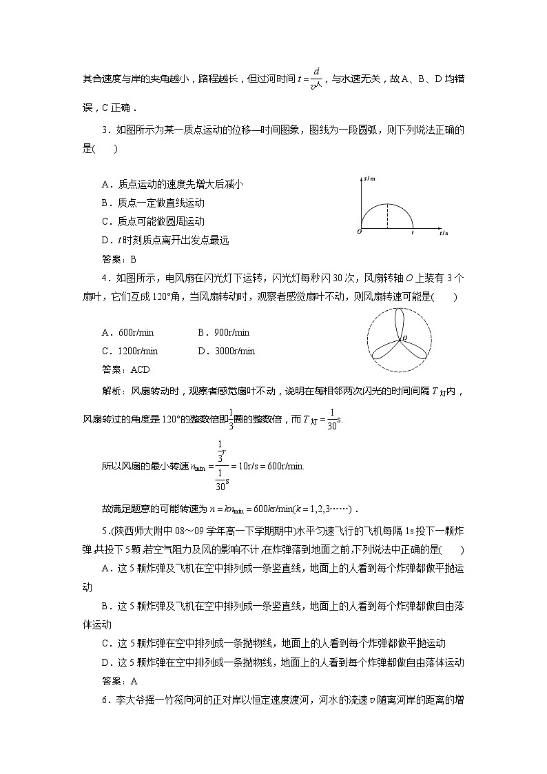 高中物理复习三维一体人教版必修2同步检测 第五章限时检测A第2页