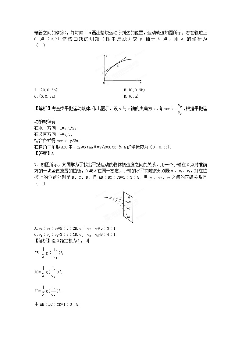 高考物理同步  （人教版）   第4章第2讲 抛体运动的规律③课后作业第3页