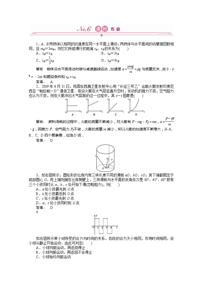 新课标同步导学高一物理练习同步 （23份） ：4.6（人教版必修1）01