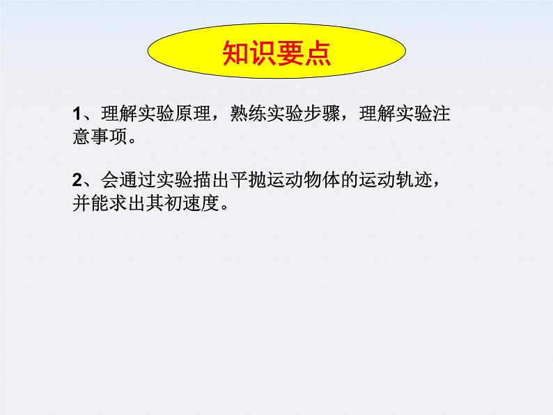 安徽省宿州市泗县二中-学年高一物理5.3《实验：研究平抛运动》课件（人教版必修2）第2页