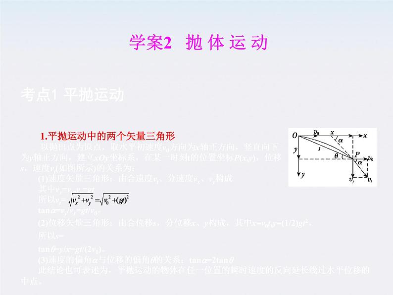 【】届高中物理基础复习课件：4.2抛体运动01