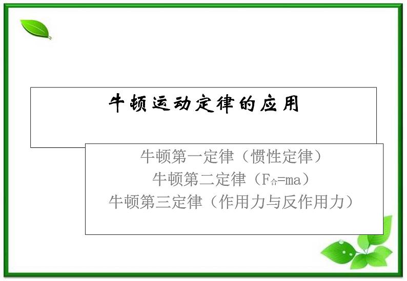 高一物理：4.6《牛顿运动定律的应用举例》课件（新人教版必修1）第1页